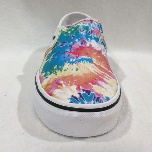 Vans Asher Rainbow Tie Dye Canvas Slip On Skate Shoes NWB - Picture 4 of 9